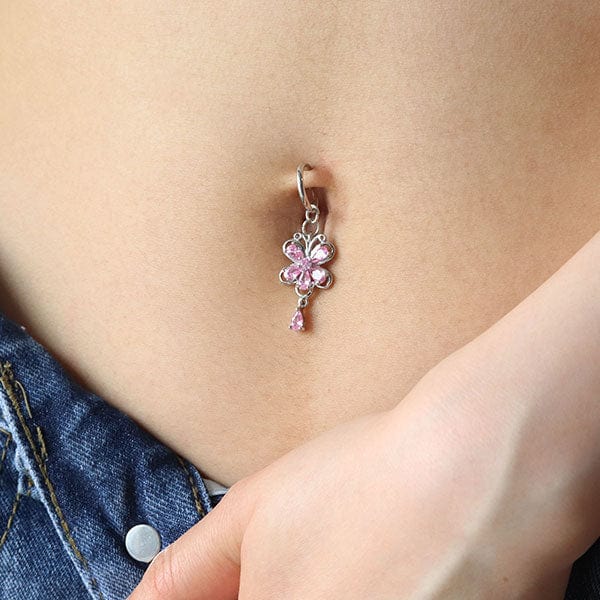 1pc Heart Fake Piercing Belly Button Ring Clip on Belly Ring Fake Piercing  Zircon Butterfly Navel Body Jewelry | Wish